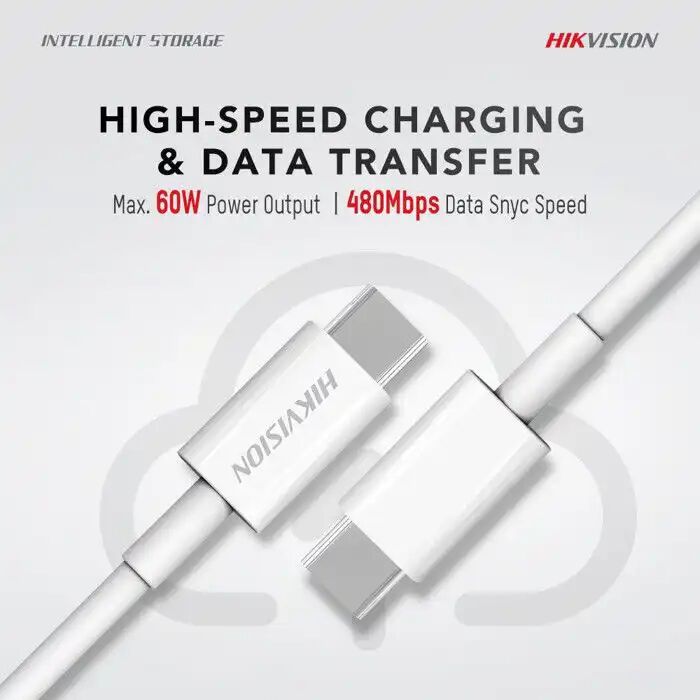 Câble Hikvision Usb-c Est Un Câble Type-c Vers Type-c - Blanc