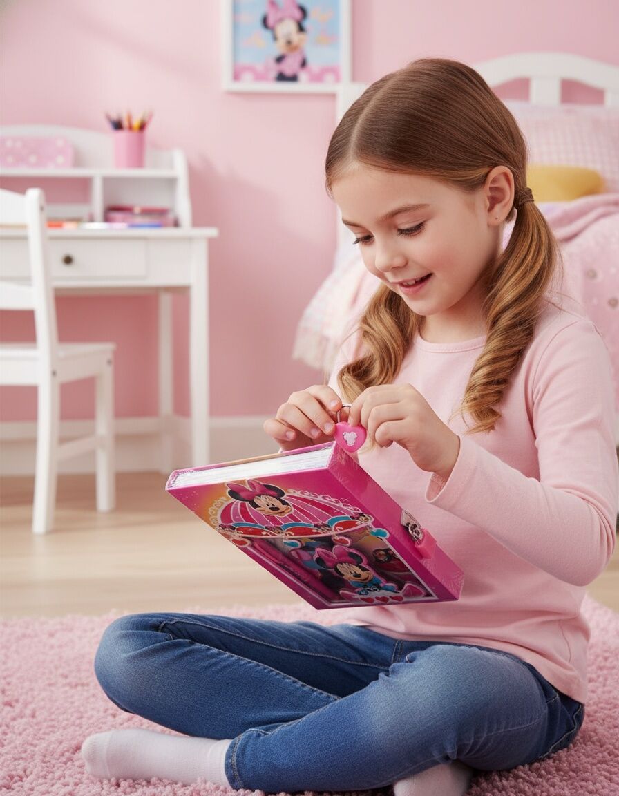 Journal Avec Clé Secrète Pour Enfants, Cadeau Pour Filles, Bijoux Disney Minnie Mouse thumbnail 3