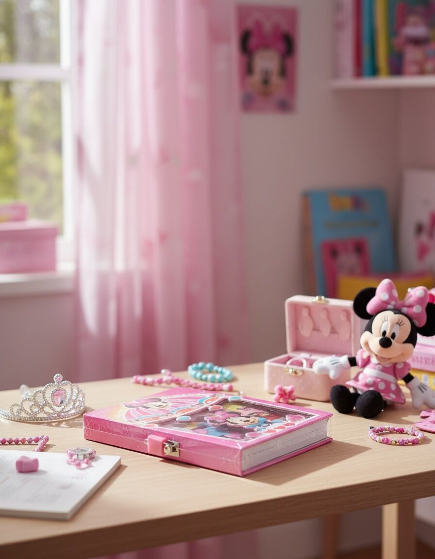 Journal Avec Clé Secrète Pour Enfants, Cadeau Pour Filles, Bijoux Disney Minnie Mouse thumbnail 4