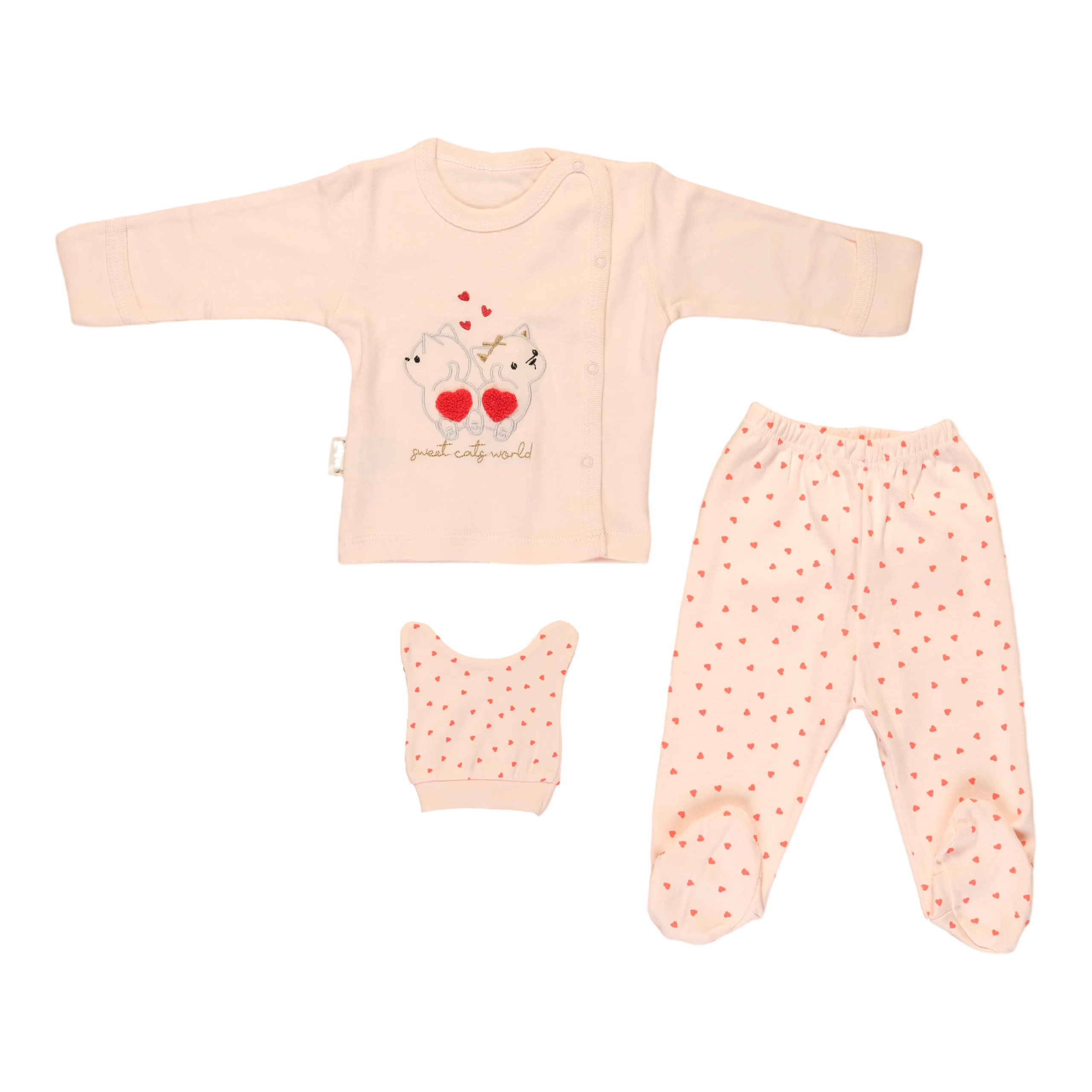Ensemble 3 Pièces Body Chat Cœur