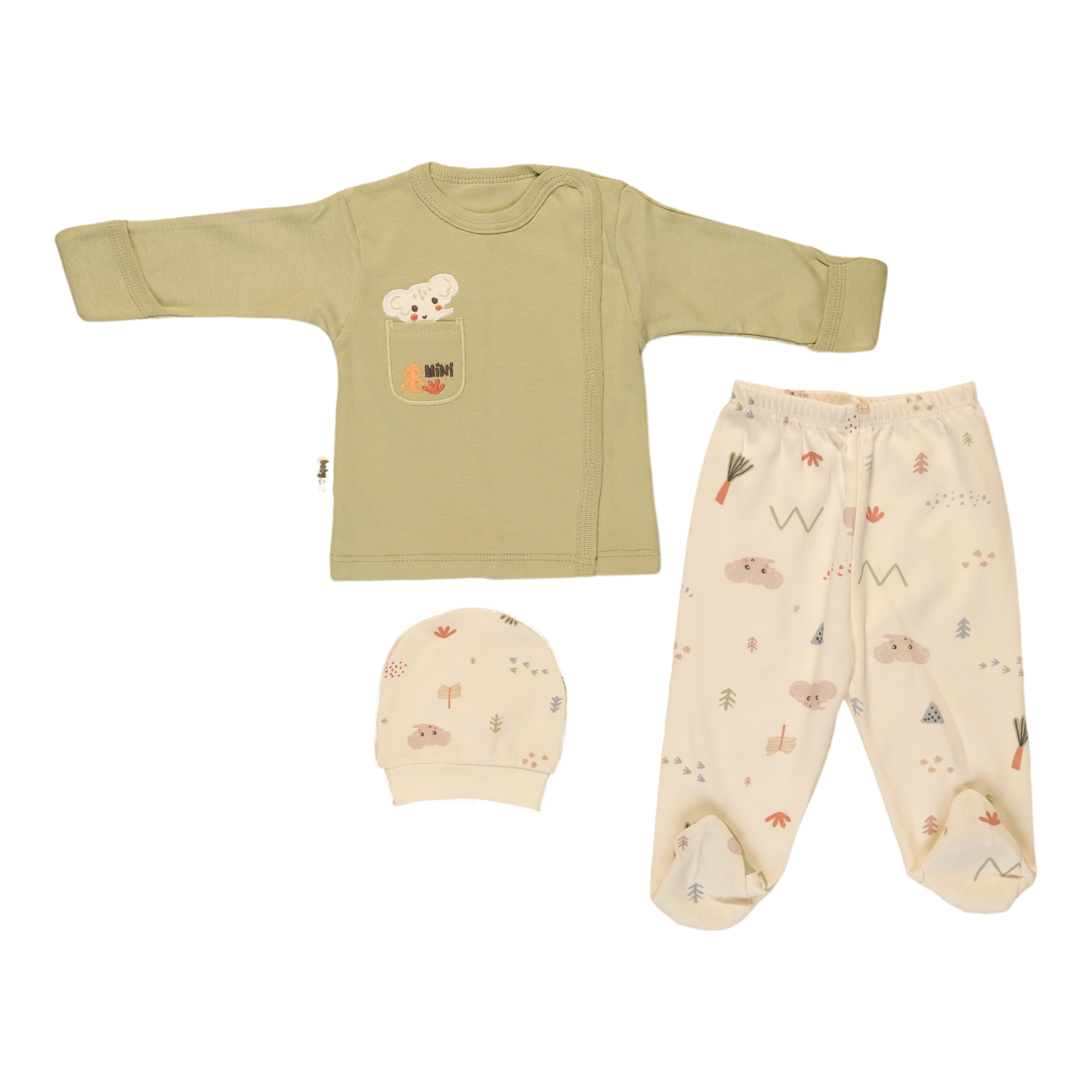 Ensemble Naissance 3 Pcs Ami De Poche Éléphant Brodé