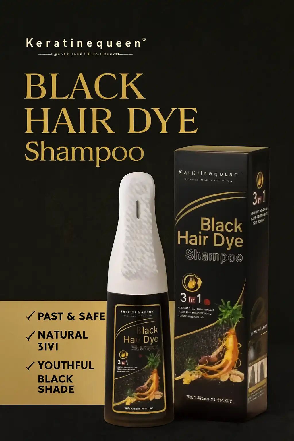 Shampooing Colorant Noir 3 En 1