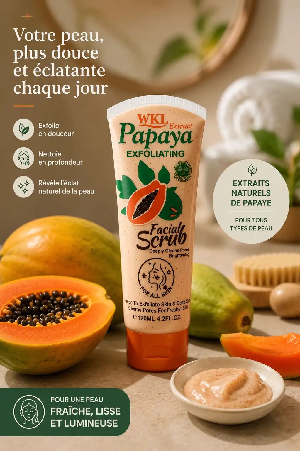 Gommage Facial Scrub Wkl À La Papaye 