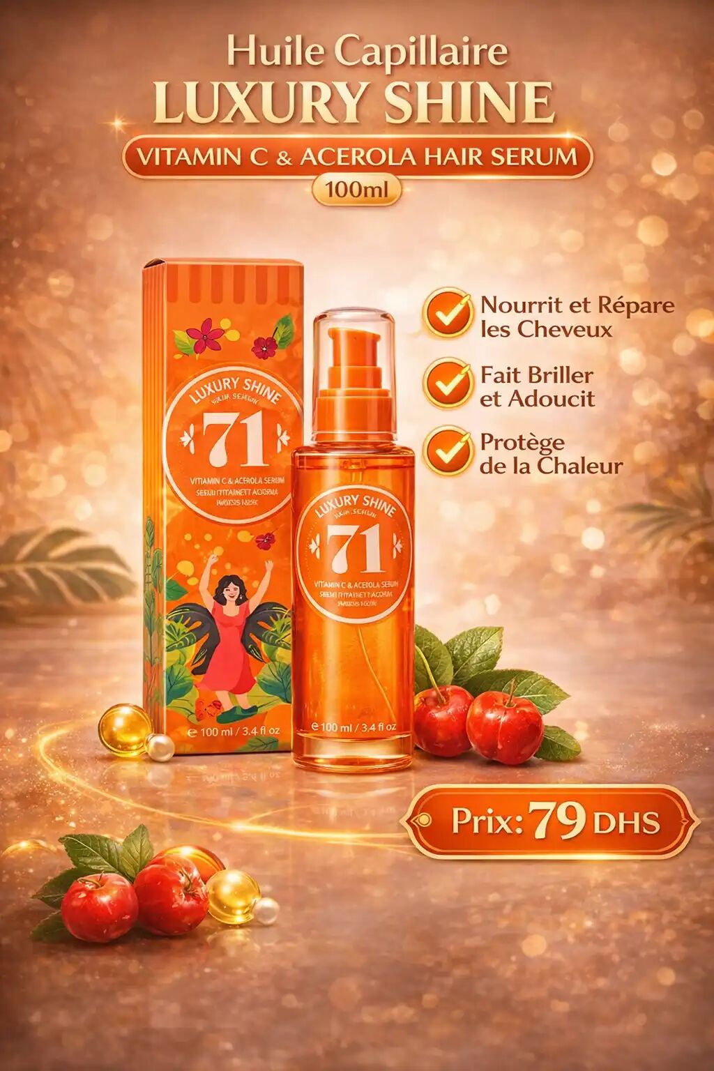 Énergie & Éclat Vitaminé : Sérum Capillaire N°71