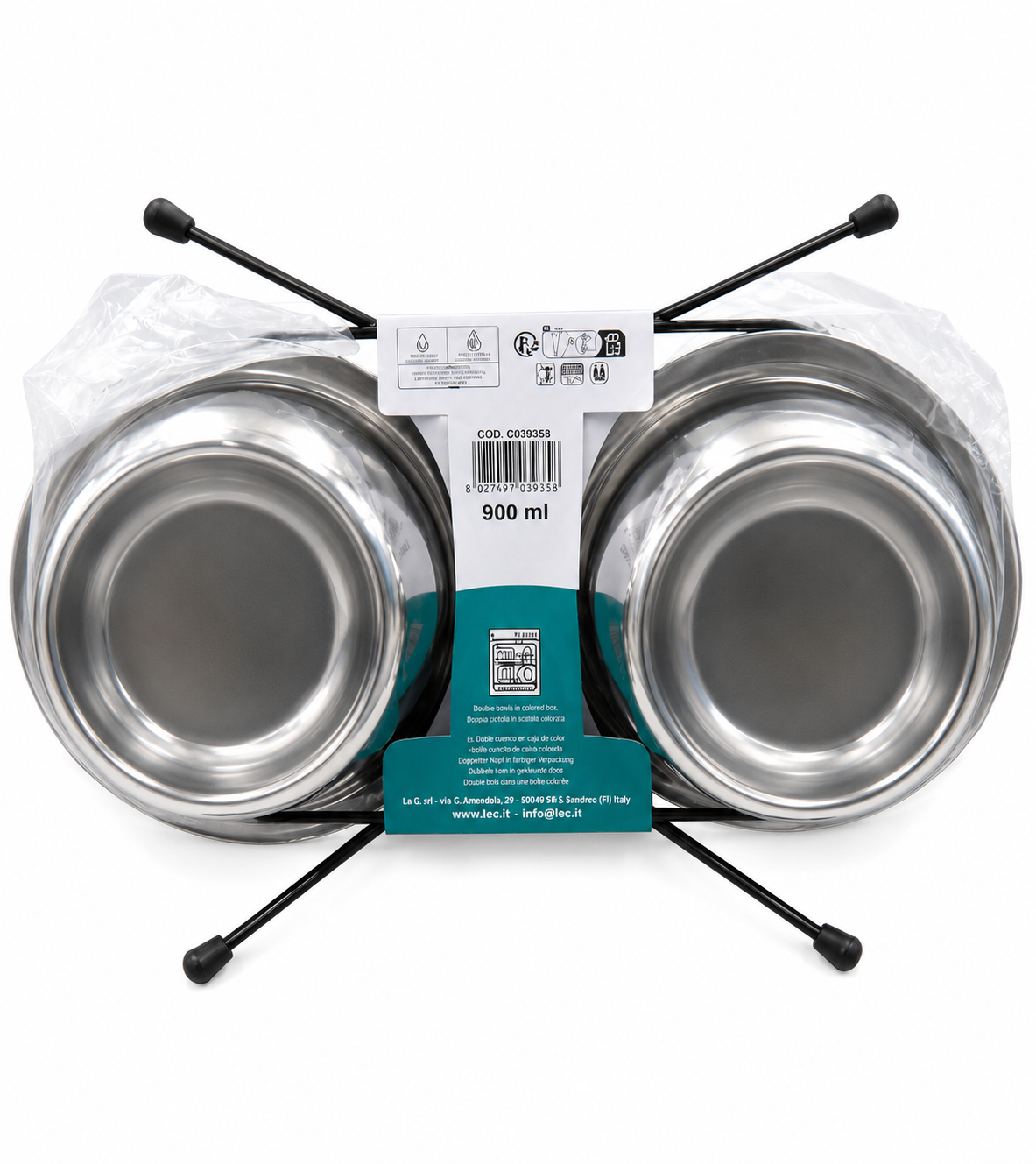 Leo Pet Double Gamelle Surélevée En Inox Pour Animaux