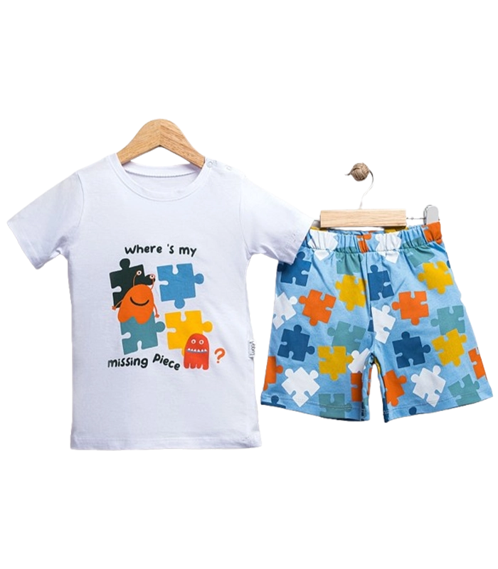 Ensemble Garçon Imprimé Puzzle