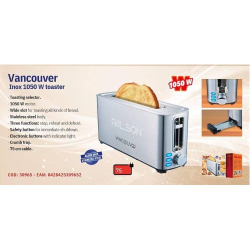 Toaster Vancouver 2 Slice Inox Steel 1050 W 