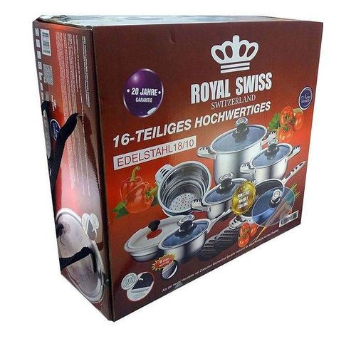 Batterie De Cuisine En Acier Inoxydable De 16 Pièces Avec Couvercle En Verre thumbnail 3