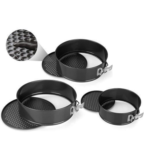Lot de 3 Moules à Gâteau à Charnière – Diamètre 24, 26, Et 28 Cm