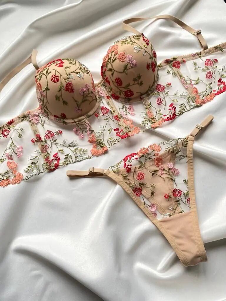 Bustier Brodé Whisky Café - Ensemble De Lingerie Sophistiqué