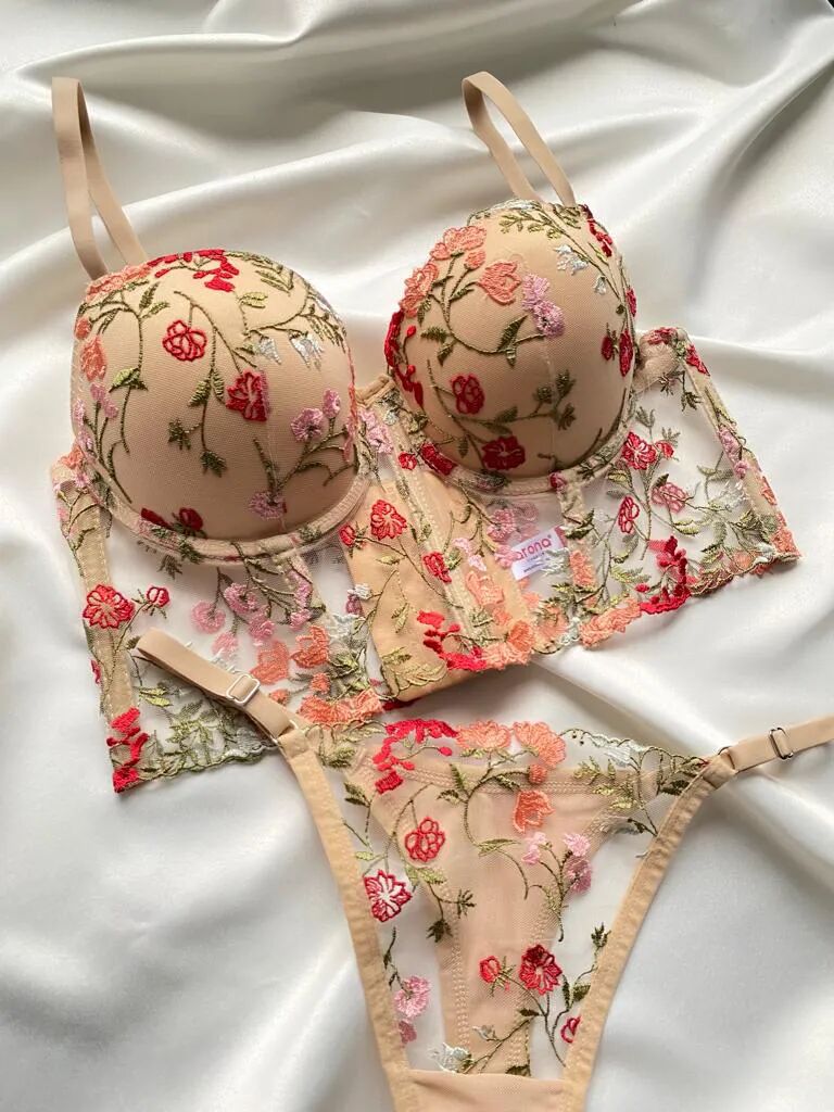 Bustier Brodé Whisky Café - Ensemble De Lingerie Sophistiqué thumbnail 4