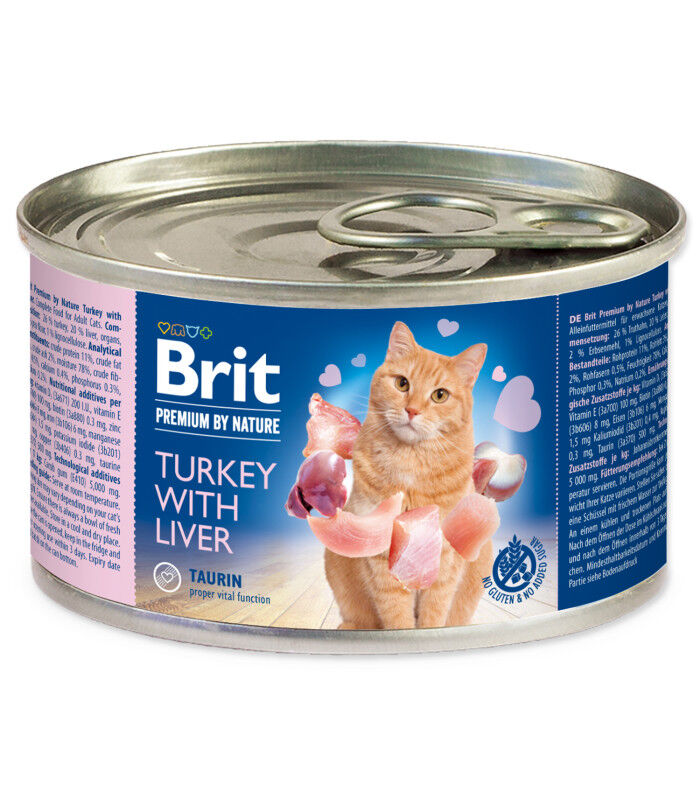 Paté Premium By Nature Turkey With Liver Pour Chat 