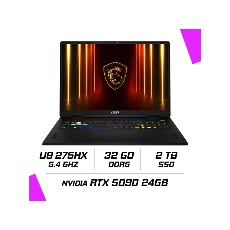 Msi Vector 18 Hx Ai A2xwjg-1010ma Intel Ultra 9 275hx/32gb Ddr5/2tb Ssd/rtx 5090 24gb/18 240hz Qhd+/win11