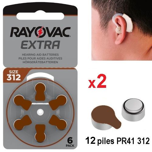 12 Piles Extra Hearing Aid Batterie //aide Auditive Prothèse 1.45v Size 312 Pr41