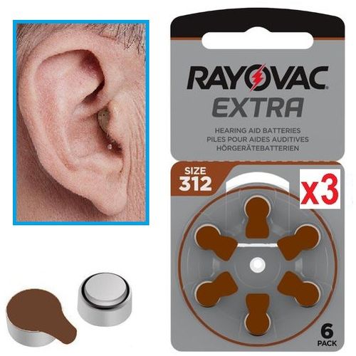 Extra Hearing Aid Batterie //aide Auditive 1.45v Size 312 Pr41 //lot De 18 Piles