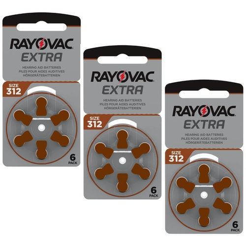 Extra Hearing Aid Batterie //aide Auditive 1.45v Size 312 Pr41 //lot De 18 Piles