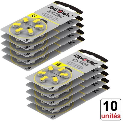 10 Boites X6 Piles Aide Auditive 1.45v Size 10