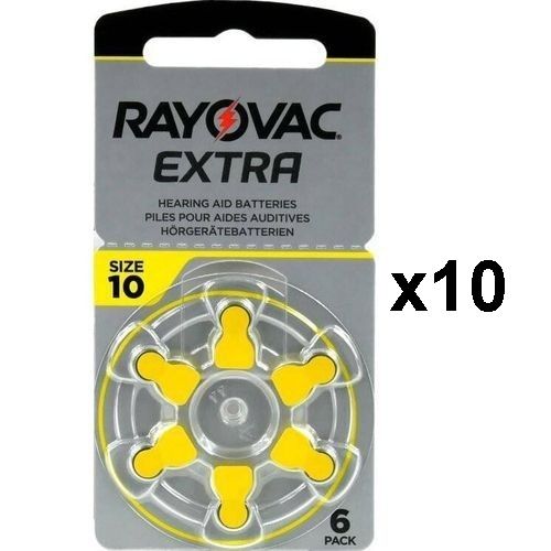 Lot De 10 Boites, 10x6 Piles Aide Auditive 1.45v Size 10, Zing Air S10 Pr70