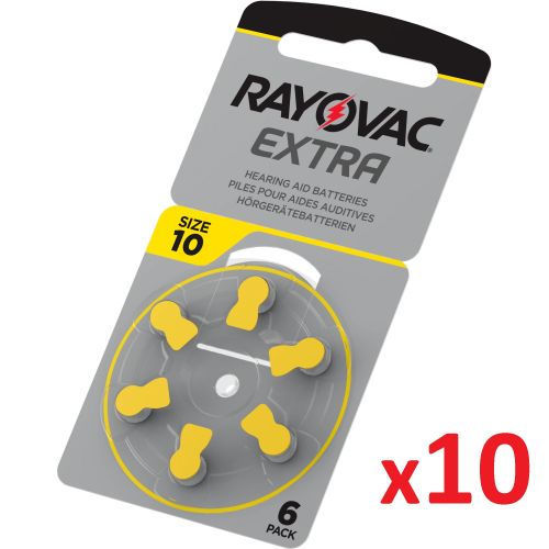 Rayovac Zing Air Batterie S10 Pr70 // 10 Boites De 6 Piles Aide Auditive 1.45v Size 10