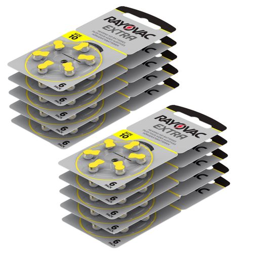 Rayovac Zing Air Batterie S10 Pr70 // 10 Boites De 6 Piles Aide Auditive 1.45v Size 10