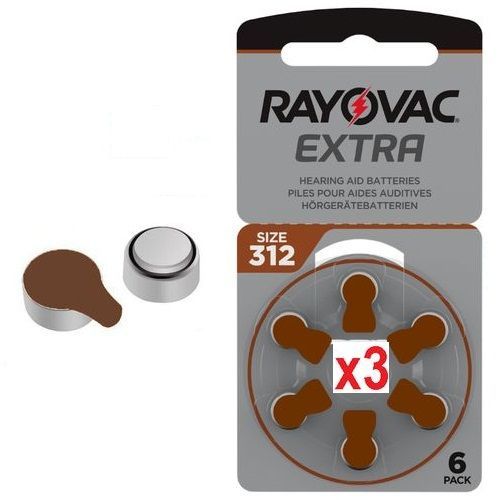 18 Batteries Extra Hearing Aid Pour Aide Auditive 1.45v Size 312 Pr41 //18 Piles