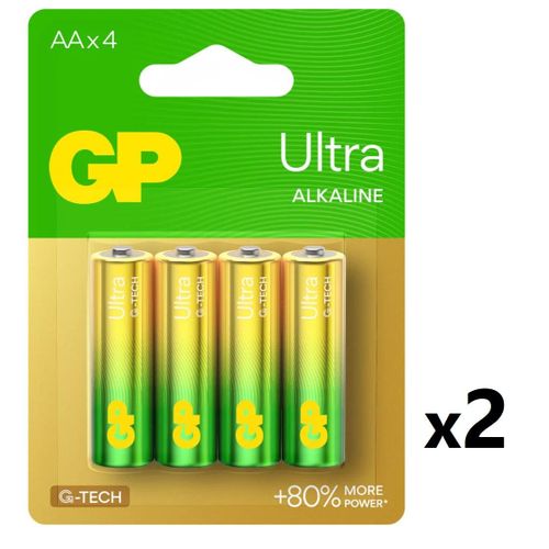 G-Tech Ultra Alkaline AA 1,5V – Lot de 8 Piles Alcalines Haute Performance
