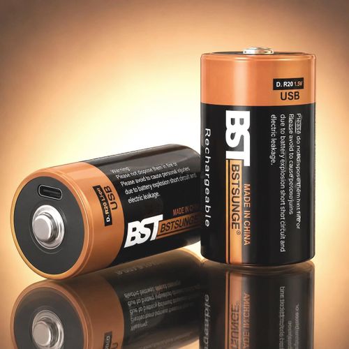 2 Batteries Rechargeables D R20 Usb-c 1.5v 9500mwh Li-ion Pour Lampe Radio Jouet Led
