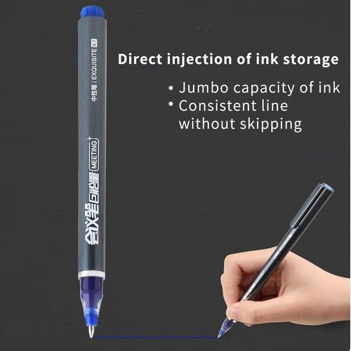 2 Stylos Encre Gel Lisse Bureau Pointe De 0.7mm - Pc3838 Bleu