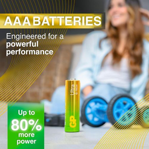 G-tech Ultra Alkaline 4 Batteries Aaa 1.5v - Pile Alcaline 1.5volt, Blister 4 Unités