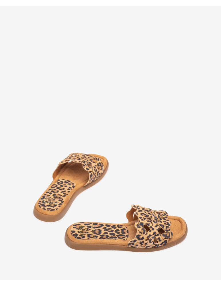 Sandales Plates En Cuir Tressé Motif thumbnail 1