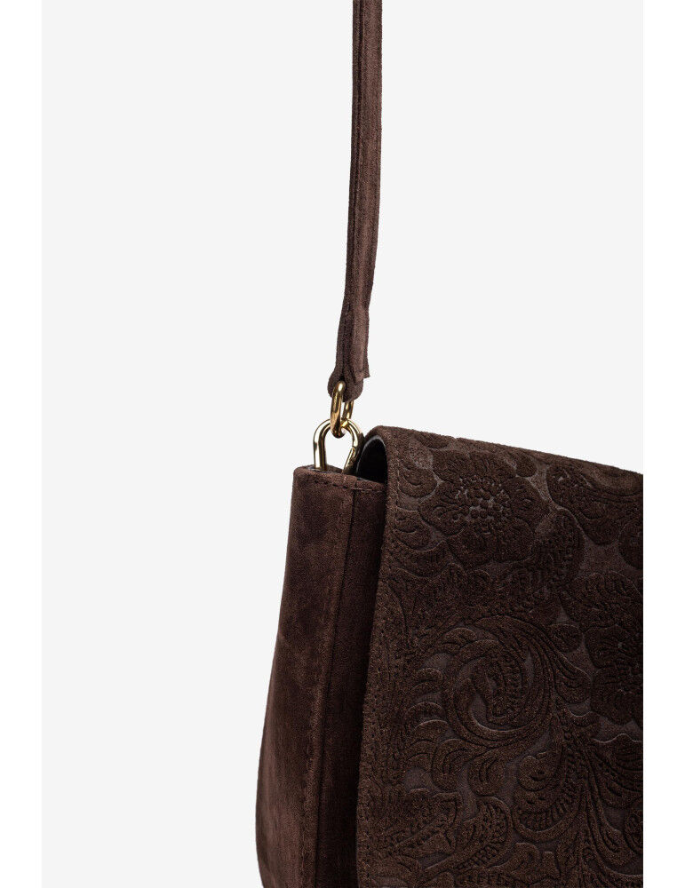 Sac De Taille Moyenne En Daim Gravé thumbnail 4
