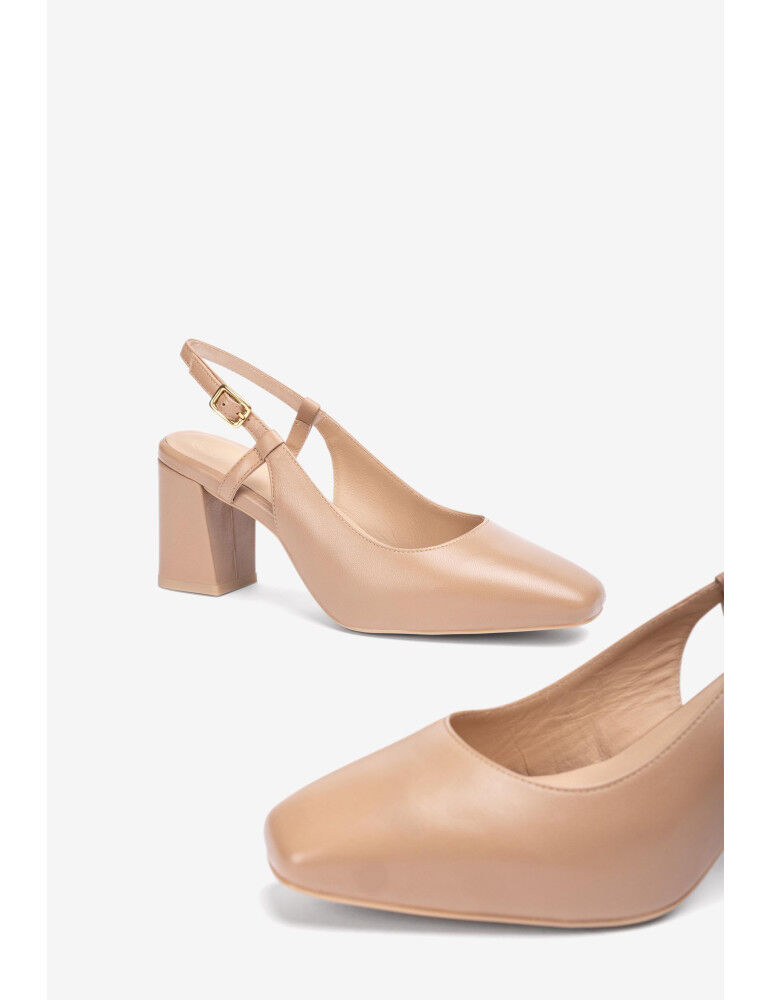 Escarpins Ouverts Avec Plateforme Intérieure En Cuir thumbnail 3