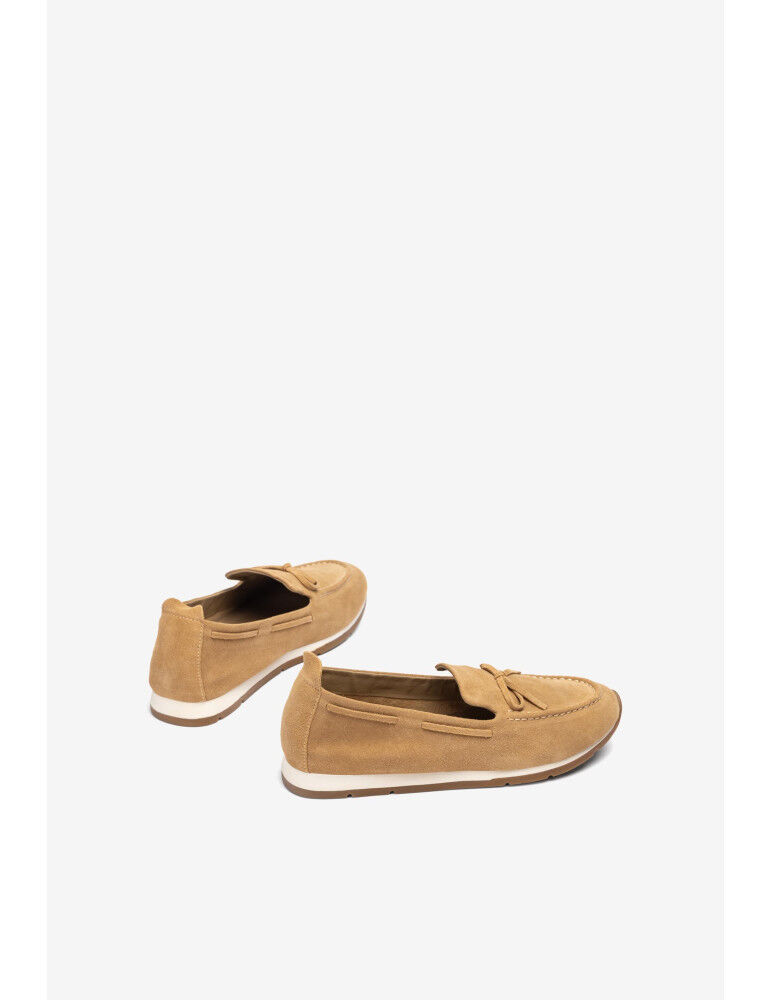 Mocassin Style Nautique En Daim- Camel thumbnail 3