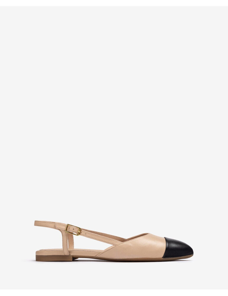 Ballerines Sans Talon Bicolores - Skin/blk