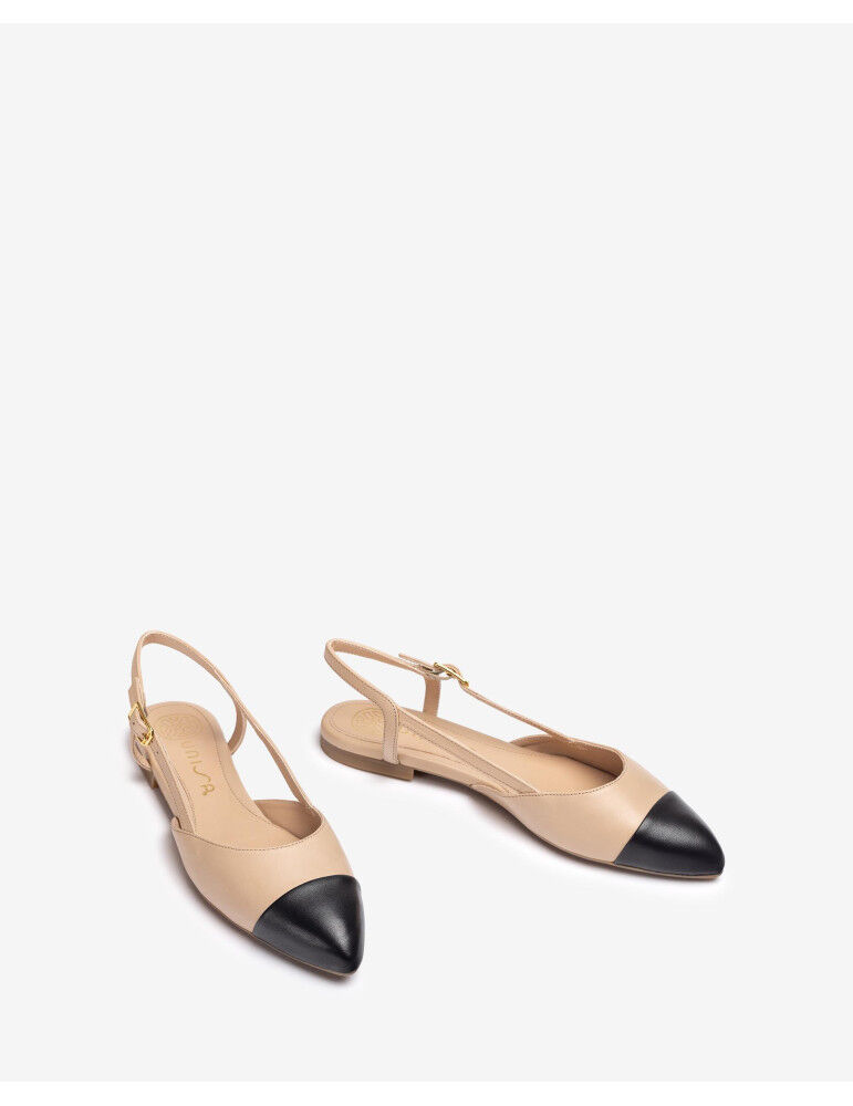 Ballerines Sans Talon Bicolores - Skin/blk thumbnail 2