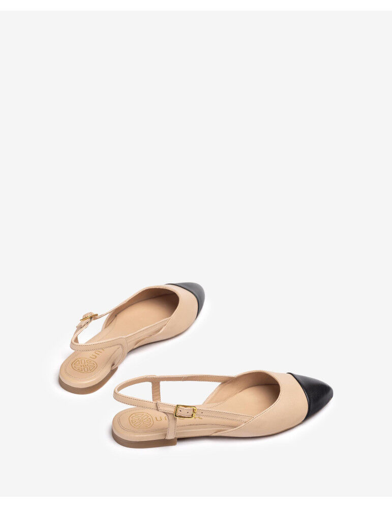 Ballerines Sans Talon Bicolores - Skin/blk thumbnail 4