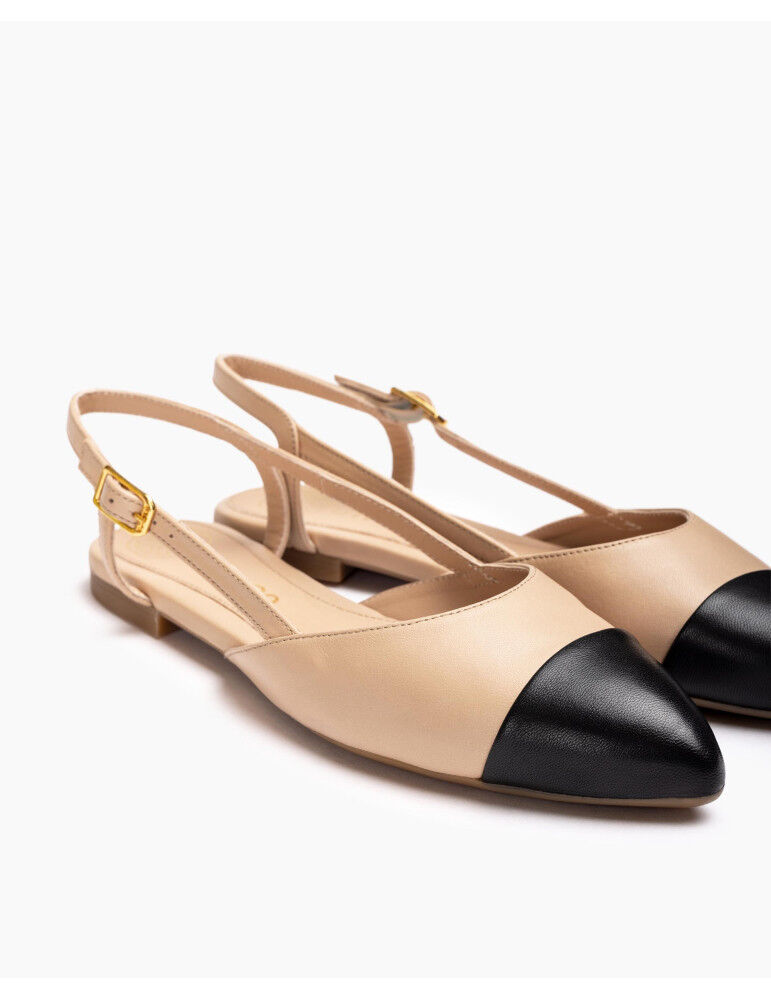 Ballerines Sans Talon Bicolores - Skin/blk thumbnail 1