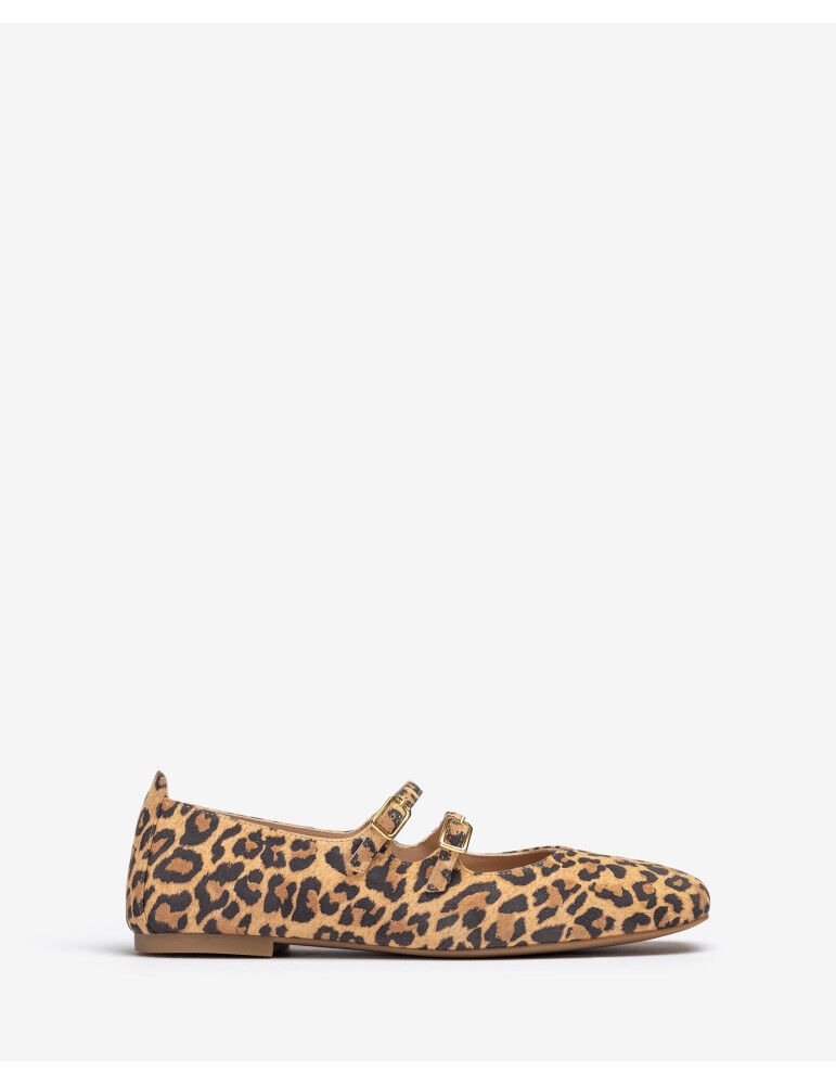 Ballerines Avec Double Boucles En Cuir Imprimé