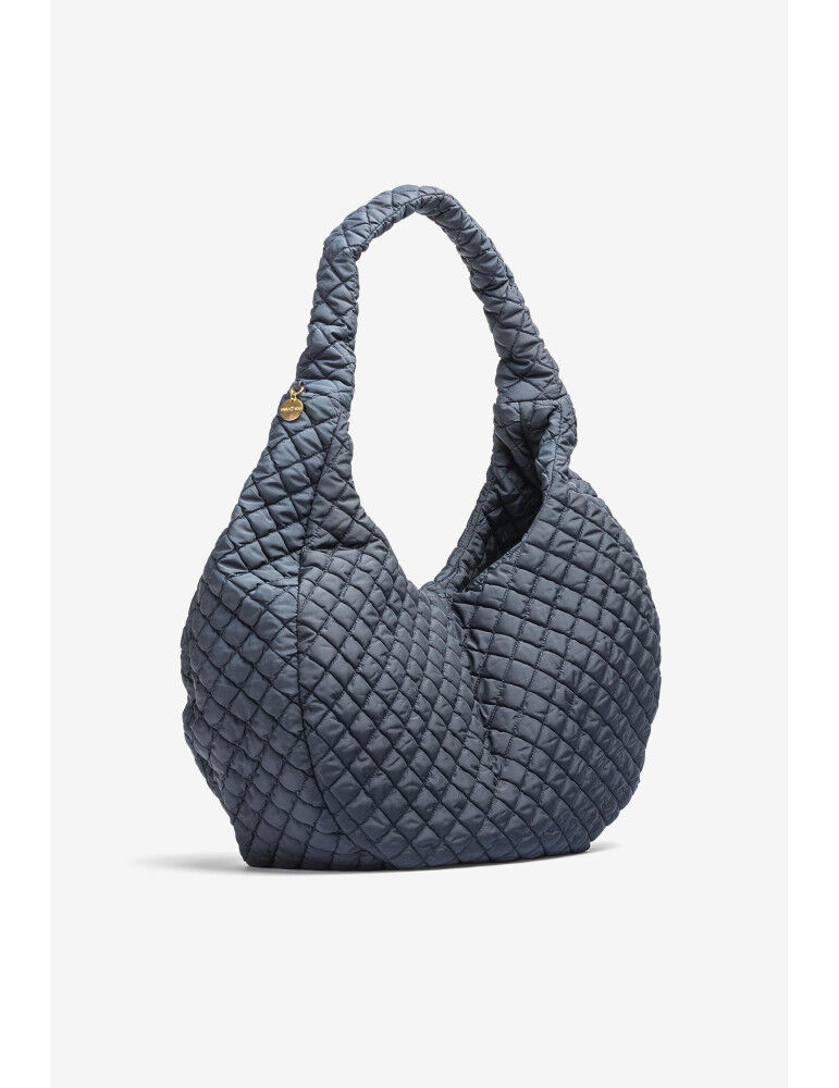 Grand Sac À Bandoulière En Tissu Matelassé-bleu thumbnail 1