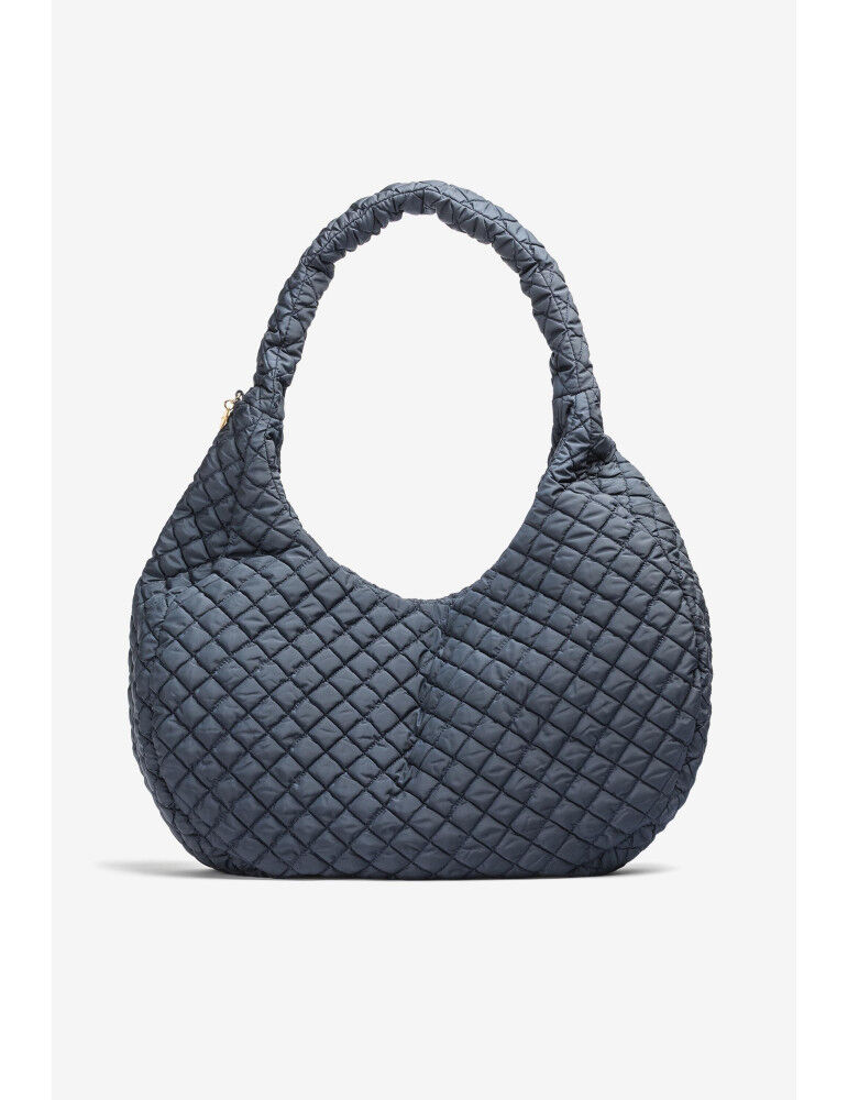 Grand Sac À Bandoulière En Tissu Matelassé-bleu thumbnail 2