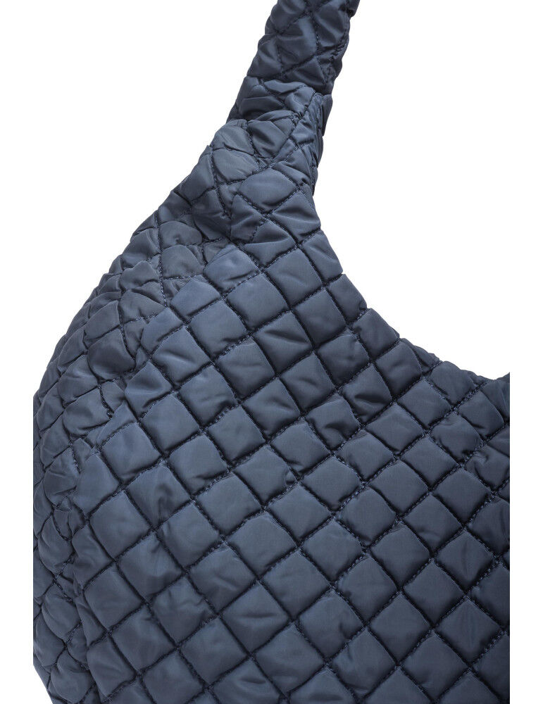 Grand Sac À Bandoulière En Tissu Matelassé-bleu thumbnail 3