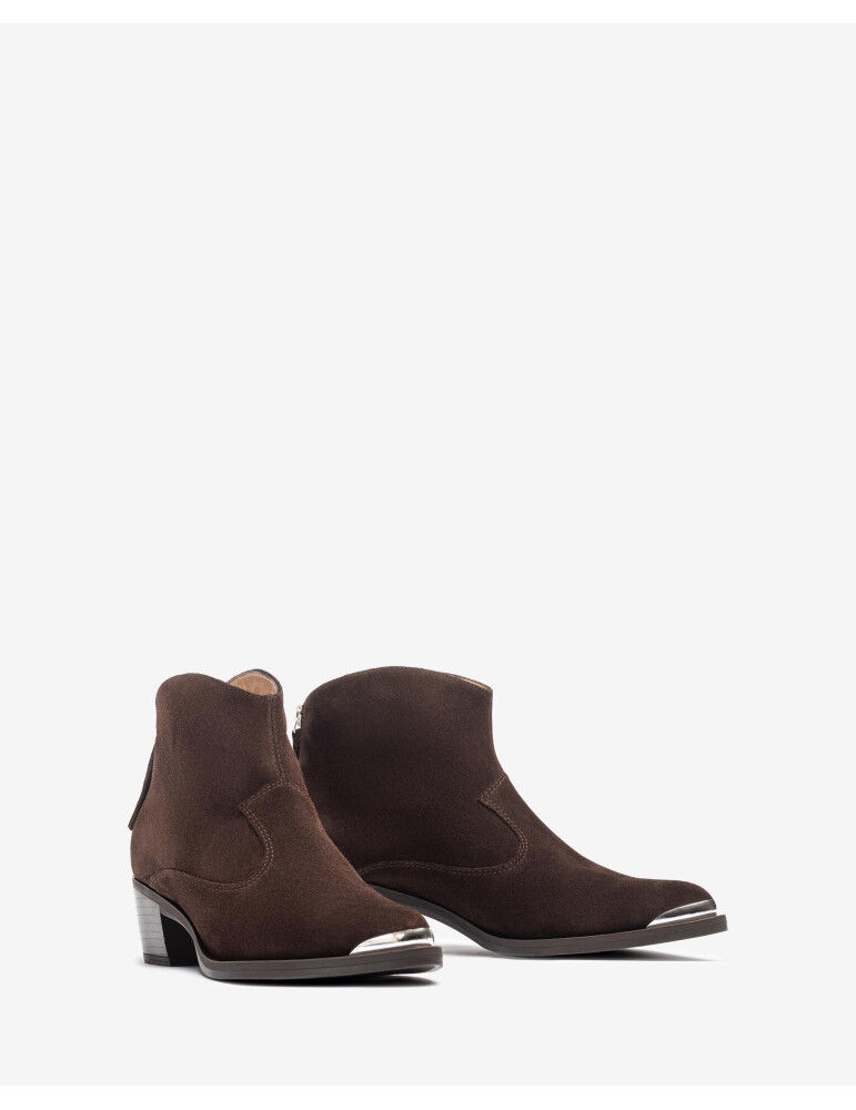 Bottines Basses En Daim Style Cow-boy