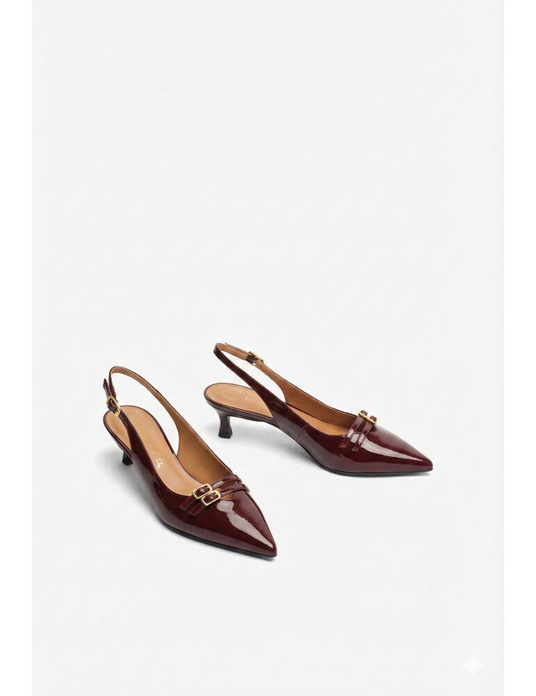 Escarpins À Talon Fin Et Pointe Fine En Cuir Vernis thumbnail 2