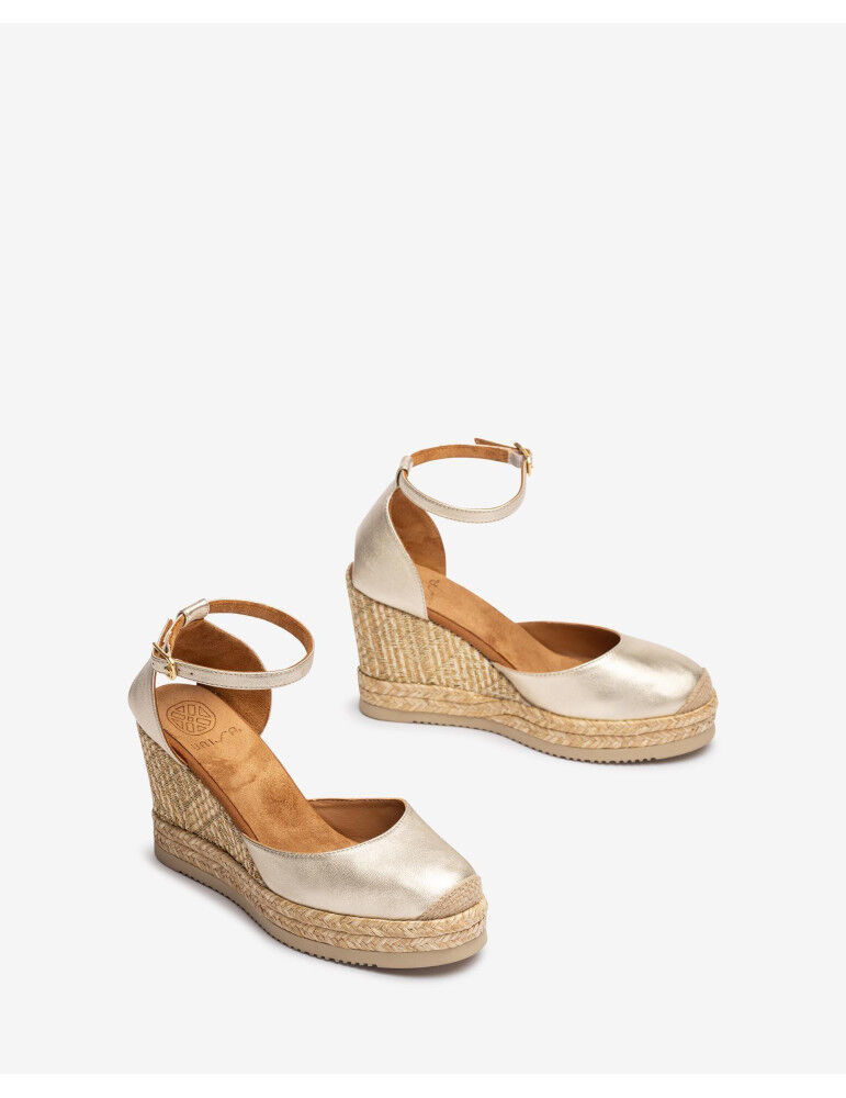 Espadrilles En Raphia Imprimé Métallisé Métallisé