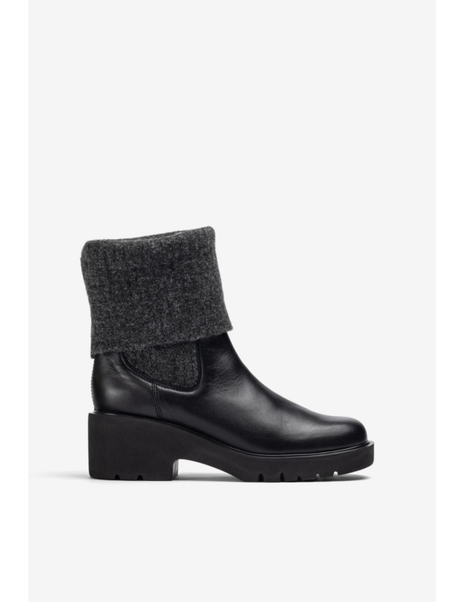 Bottines Avec Tige-chaussette En Cuir