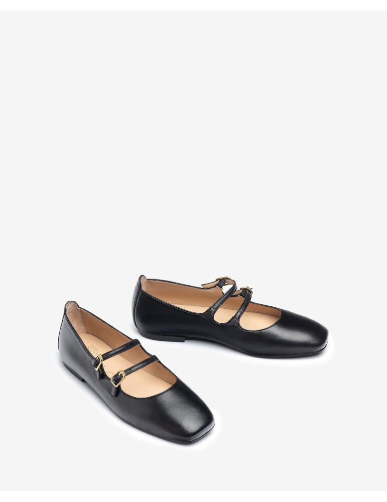 Ballerines Avec Double Bride En Cuir thumbnail 1