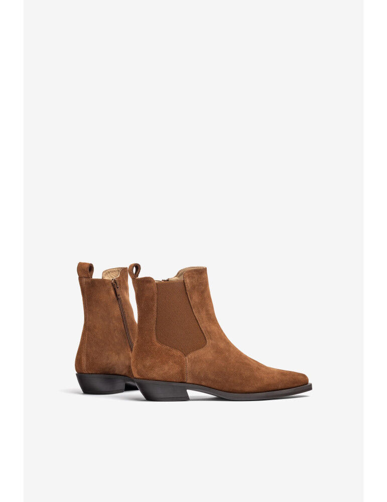 Bottines De Style Cow-boy En Daim