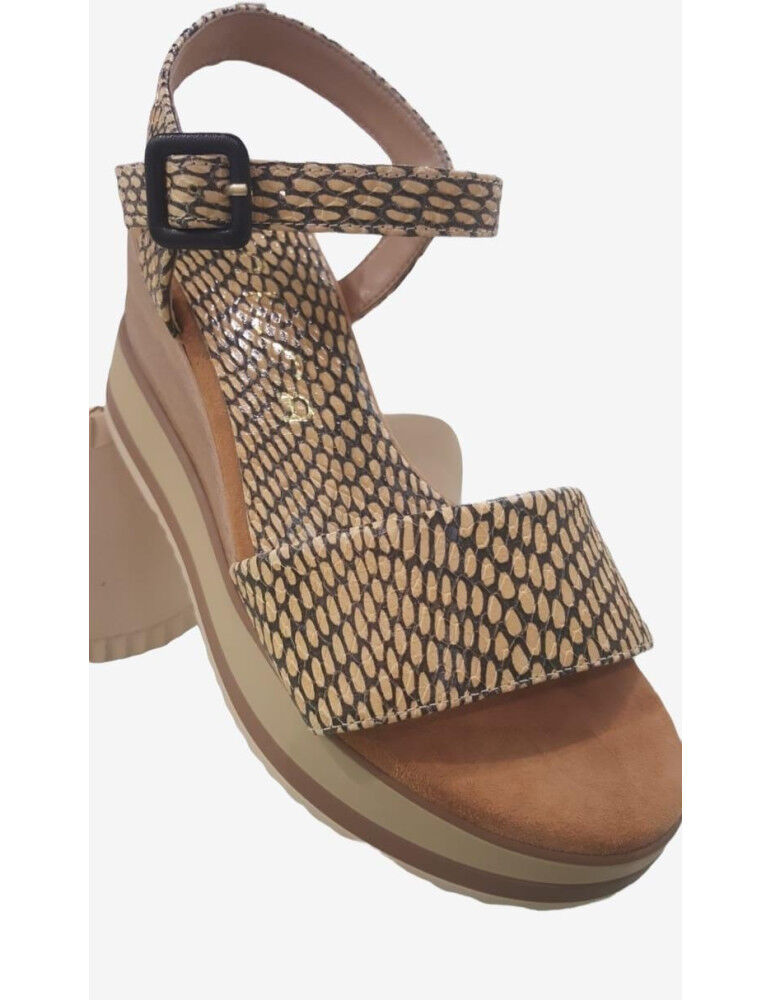 Sandales Compensées En Cuir