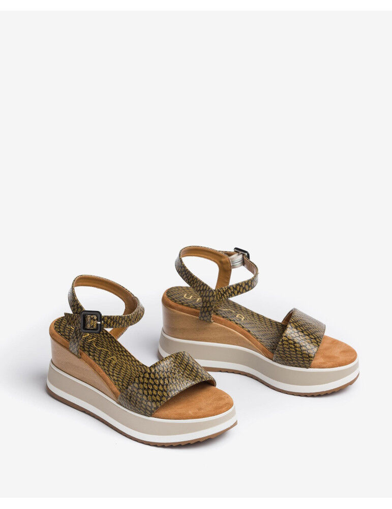 Sandales Compensées En Cuir thumbnail 3