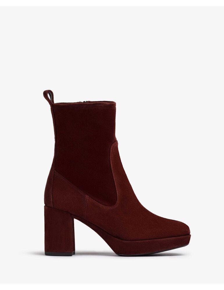 Bottines En Daim Avec Talon Et Plateforme